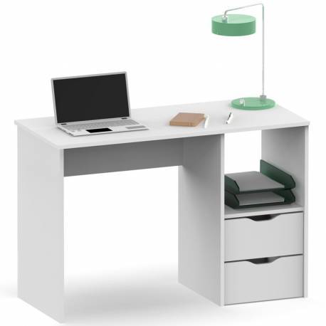 Mesa escritorio Eko 2 cajones color blanco