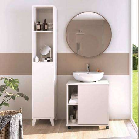 Mueble de baño Sintra blanco brillo moderno