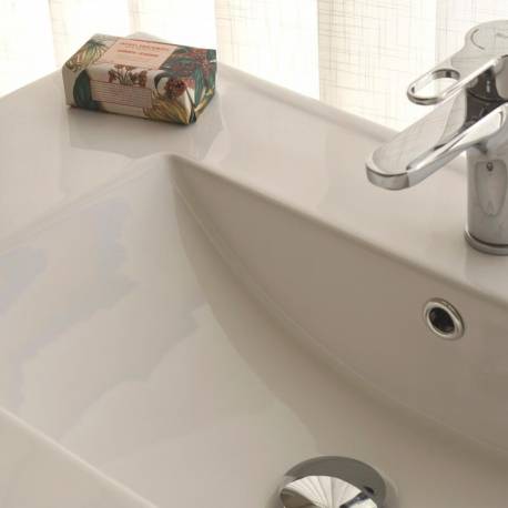 Mueble de baño Tigris con lavabo cerámico color roble y blanco