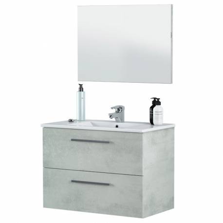 Pack muebles Cemento mueble baño espejo y columna (Incluye Lavabo y Espejo)