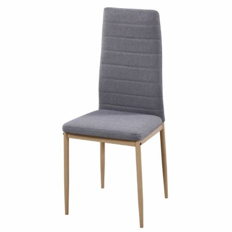 Conjunto mesa cristal + 4 sillas color gris Asper II
