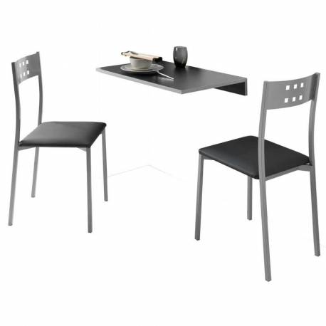 Conjunto mesa pared + 2 sillas cocina pequeña
