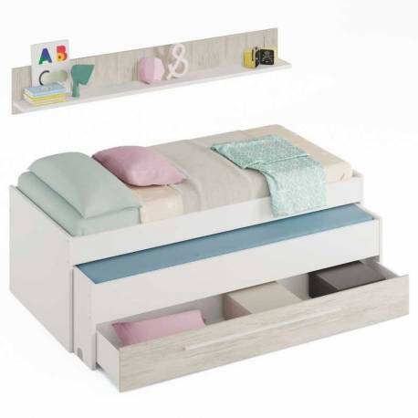 Pack muebles juveniles Elliot (cama + armario + escritorio)