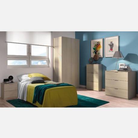 Conjunto Muebles Dormitorio Juvenil Color Roble Moderno