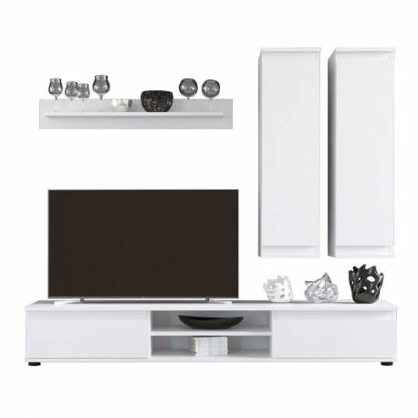 Mueble de salón Lusia moderno en color Blanco