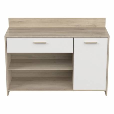 Mueble auxiliar Aroma color roble Kronberg y blanco 123x40 cm