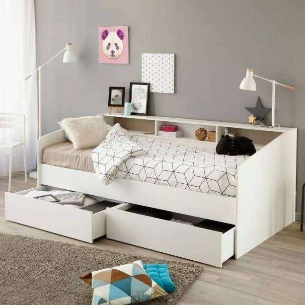 Cama Juvenil Melamina Blanco 203x82x113