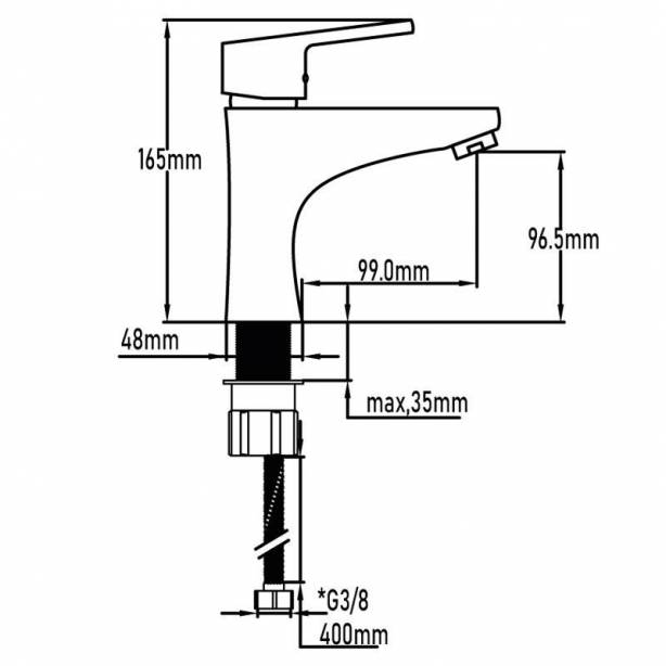 Grifo lavabo Latón Negro 15x17x5