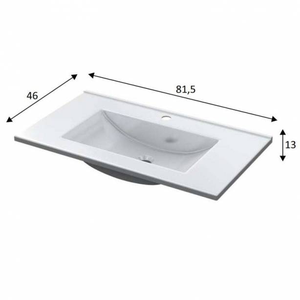 Mueble baño con lavabo PMMA Blanco 81x13x46