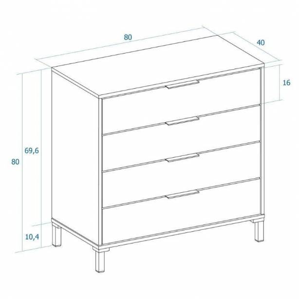 Dormitorio matrimonio Melamina Blanco - Madera claro