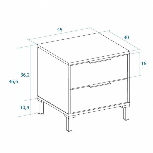 Dormitorio matrimonio Melamina Blanco - Madera claro