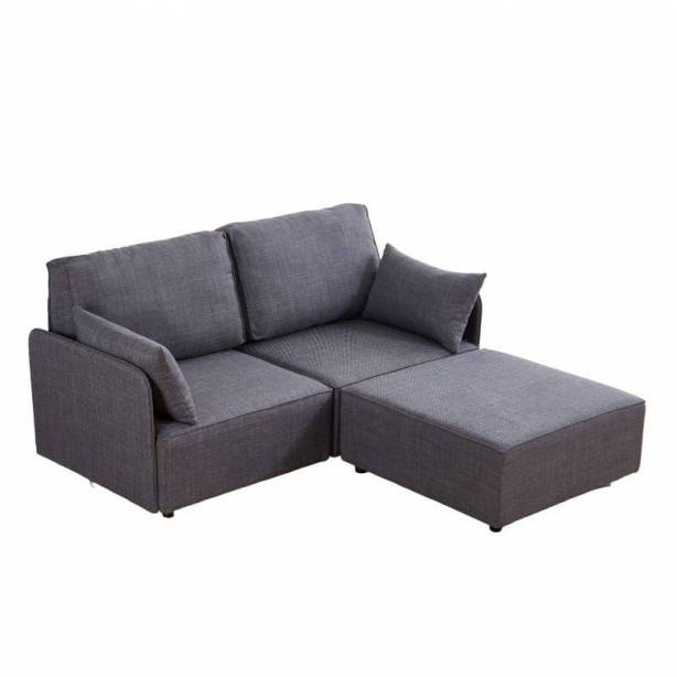 Sofá modular chaise longue 2 plazas Poliéster Gris 186x93x183