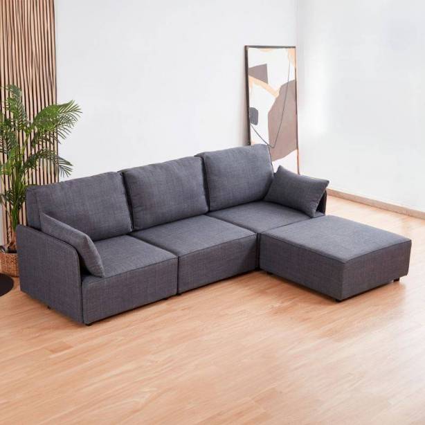 Sofá modular chaise longue 3 plazas Poliéster Gris 276x93x183