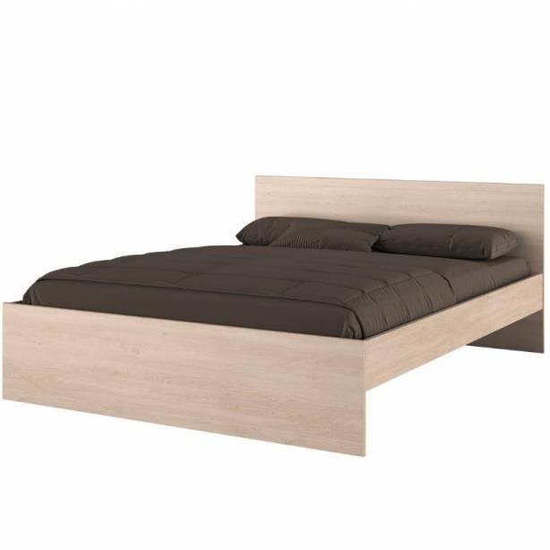 Cama de matrimonio Melamina Madera claro - Blanco 168x83x204