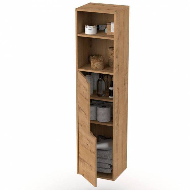 Mueble baño Melamina Negro - Madera Claro