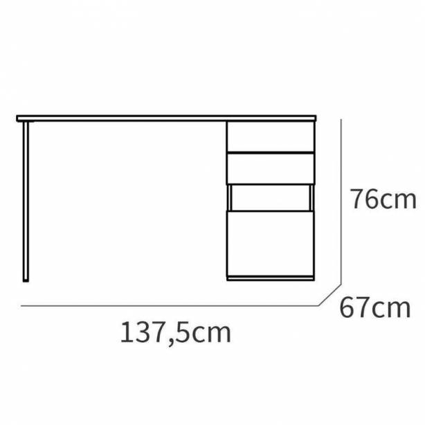 Escritorio oficina Melamina - Metal Madera claro - Gris 138x76x67