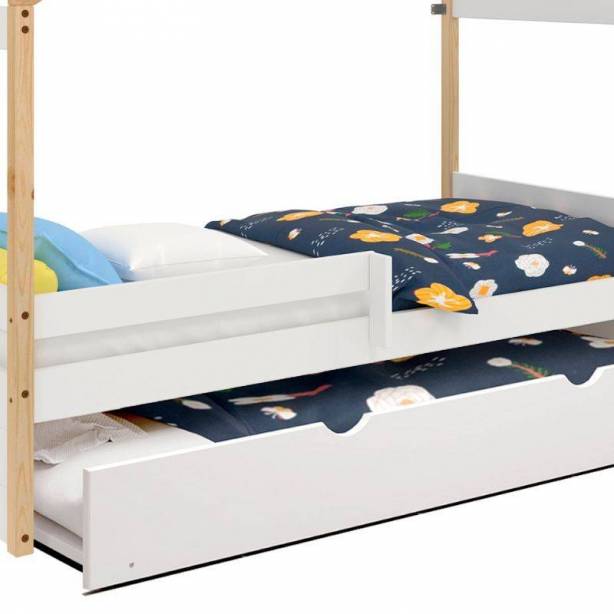 Cama nido Madera Madera claro - Blanco 200x159x96