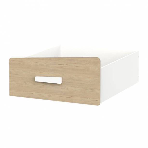 Cama infantil Melamina Blanco - Madera claro 212x152x97