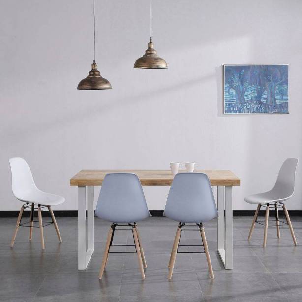 Mesa comedor Madera - Metal Blanco - Madera claro 140x77x80