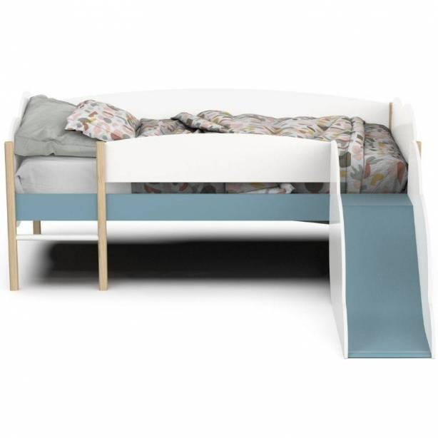 Cama infantil Melamina Blanco - Azul 206x85x184