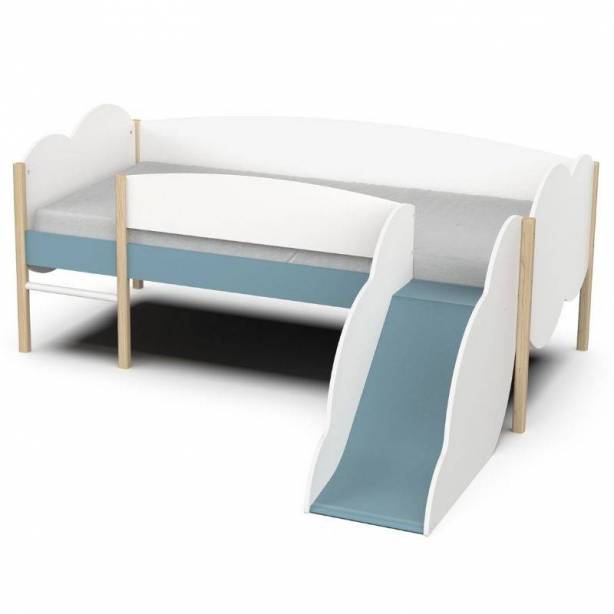 Cama infantil Melamina Blanco - Azul 206x85x184