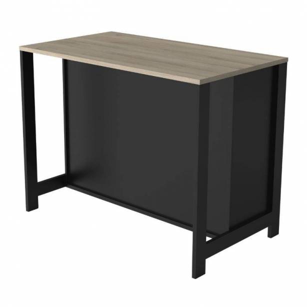 Isla cocina Melamina Madera claro - Negro 123x94x70