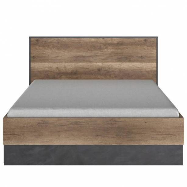 Cama de matrimonio Melamina Madera oscuro - Negro 150x95x199