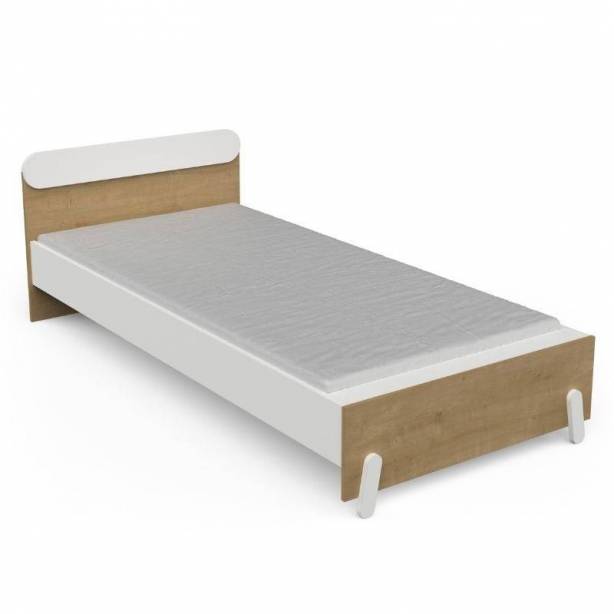 Cama infantil Melamina Blanco - Madera claro 98x67x205