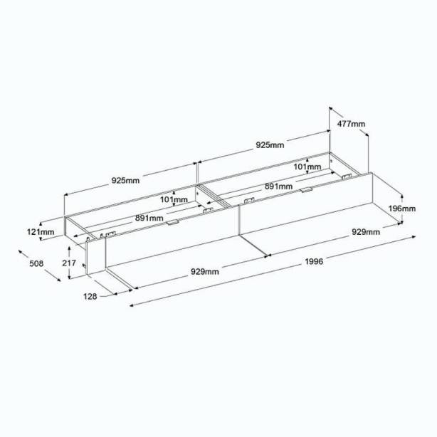 Cama canapé Melamina Blanco 200x2x51