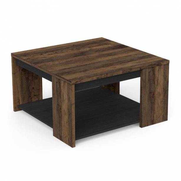 Mesa de centro Melamina Madera oscuro - Negro 80x42x80