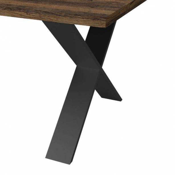 Mesa comedor Melamina Madera oscuro - Negro 180x75x90