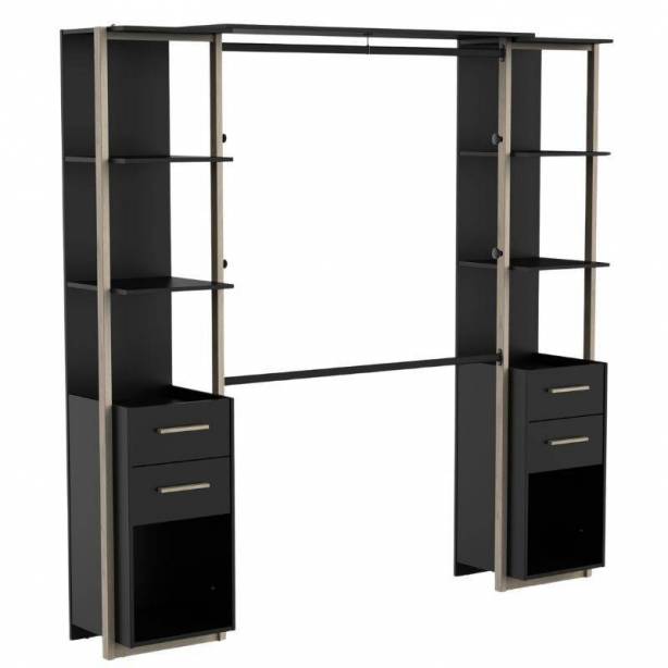 Vestidor Melamina Madera claro - Negro 210x204x42