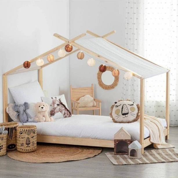 Cama infantil Madera Blanco - Madera claro 195x145x98