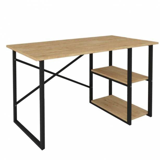 Escritorio oficina Melamina - Metal Madera claro - Negro 120x75x60