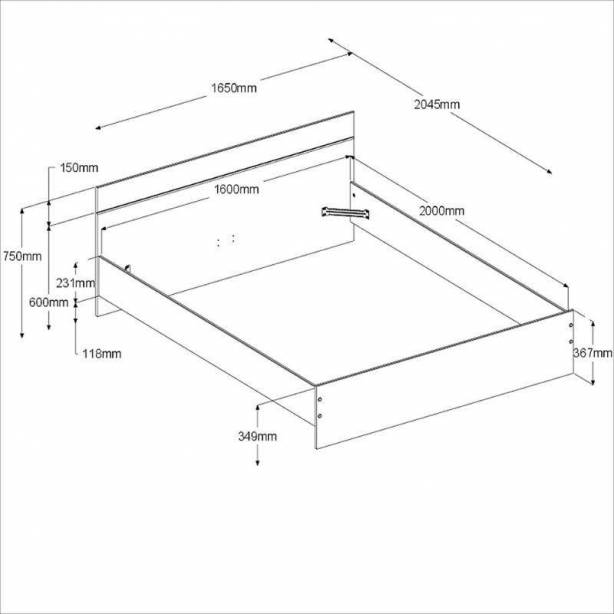 Cama canapé Melamina Blanco 165x75x204