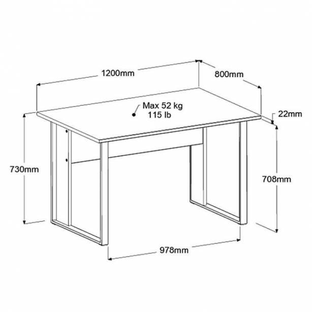 Escritorio oficina Melamina - Metal Madera claro - Gris 120x73x80