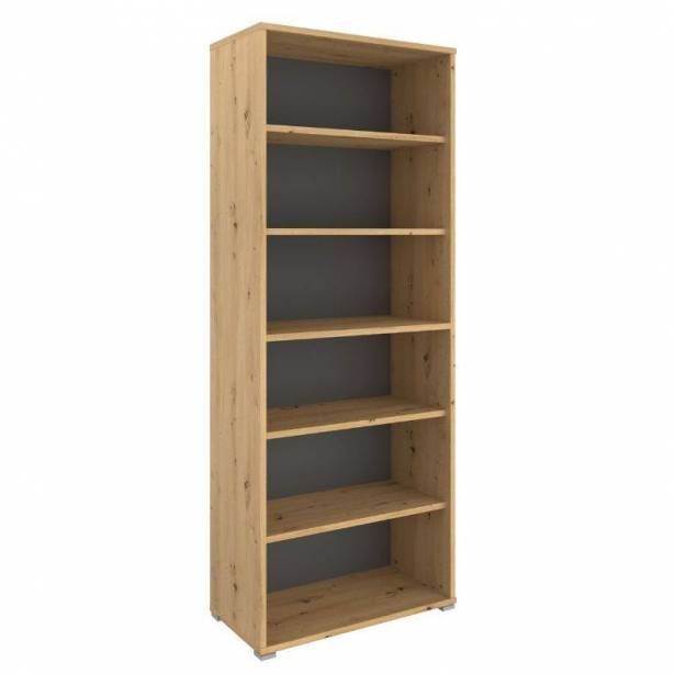 Estantería librería Melamina Gris - Madera Claro 82x209x41