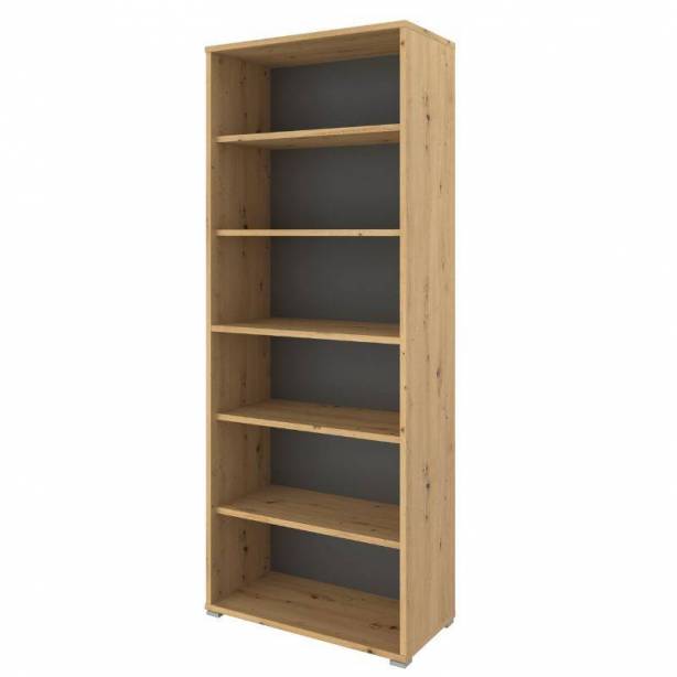 Estantería librería Melamina Gris - Madera Claro 82x209x41