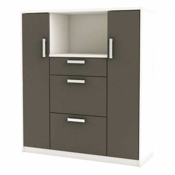 Mueble auxiliar cocina Melamina Blanco - Gris 116x132x40