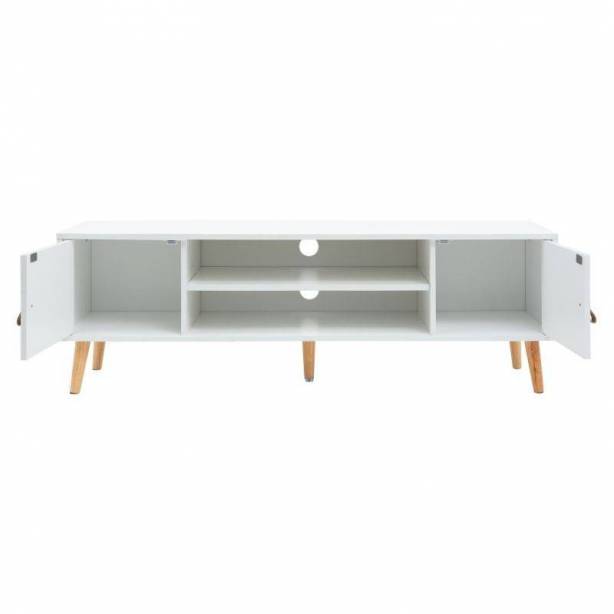 Mueble TV Melamina - Madera Blanco - Madera claro 140x45x40