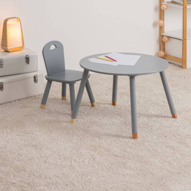 Mesa infantil Melamina - Madera Gris - Madera Claro 60x44x60