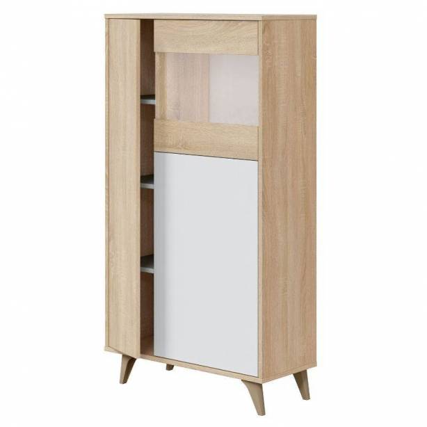 Pack muebles Salón Melamina Blanco - Madera claro