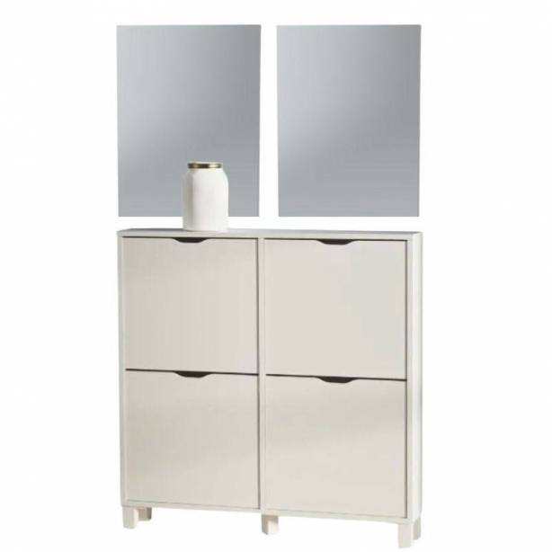 Mueble de entrada Melamina - Cristal Blanco 97x17