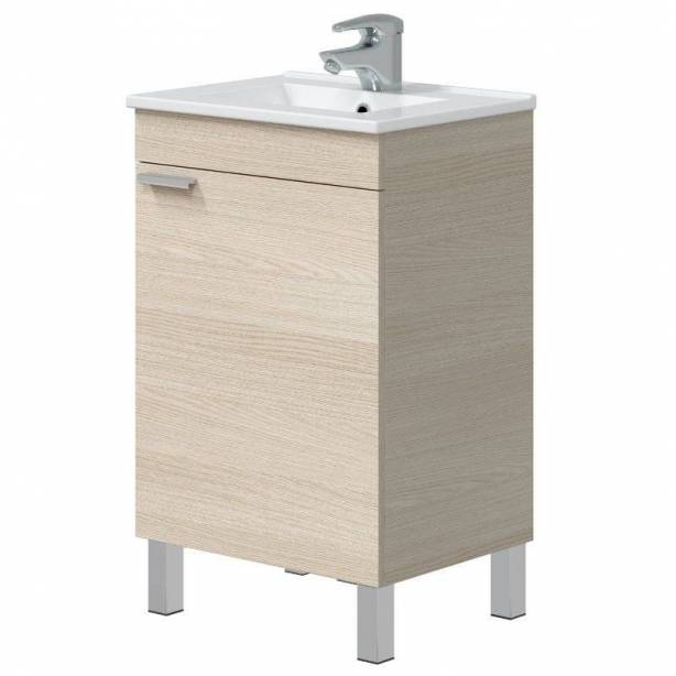 Mueble baño con lavabo Melamina Madera claro 50x80x39