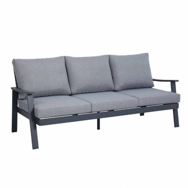 Conjunto 1 Sofá 2 Sillones y mesa de centro exterior Aluminio Gris