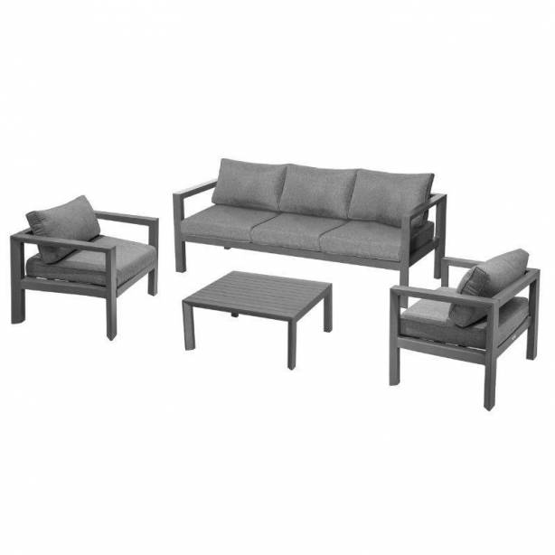 Conjunto 1 Sofá 2 Sillones y mesa de centro exterior