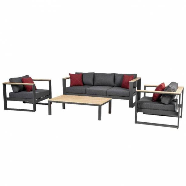 Conjunto 1 Sofá 2 Sillones y mesa de centro exterior