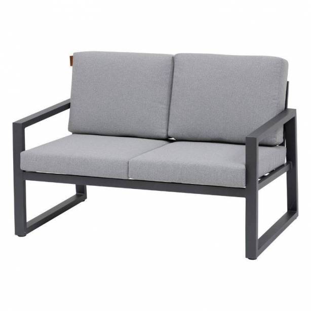 Conjunto 1 Sofá 2 Sillones y mesa de centro exterior Aluminio Gris