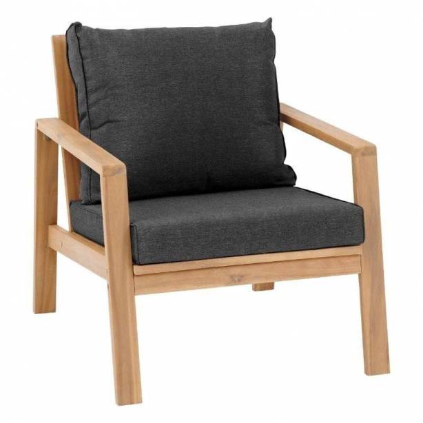 Conjunto 2 sillones y mesa de centro exterior Madera Marrón