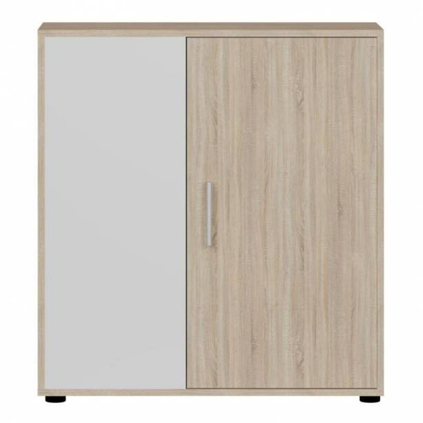 Aparador Melamina Blanco - Madera claro 80x84x30